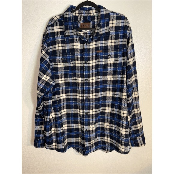 Orvis Thick Flannel Soft Shirt Mens 2XL Button Up Check Blue Lumberjack Plaid - Picture 4 of 11
